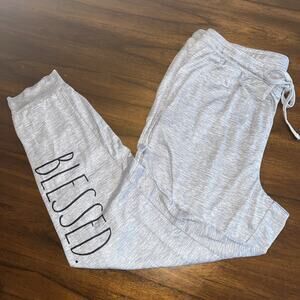 Rae Dunn “Blessed” Gray Jogger Lounge Pants Womens Sz XL Comfortcore Casual Soft